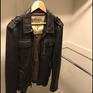 Guess Leather Jacket - Brown